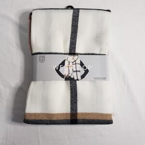 West Loop Women's One Size Neutral Plaid Fashipn‎ Scarf Cream Tan Contemporary
